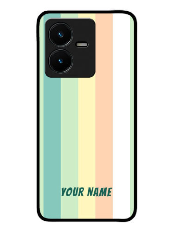 Custom Vivo Y22 Custom Metal Phone Case - Multi - Colour Stripes Design