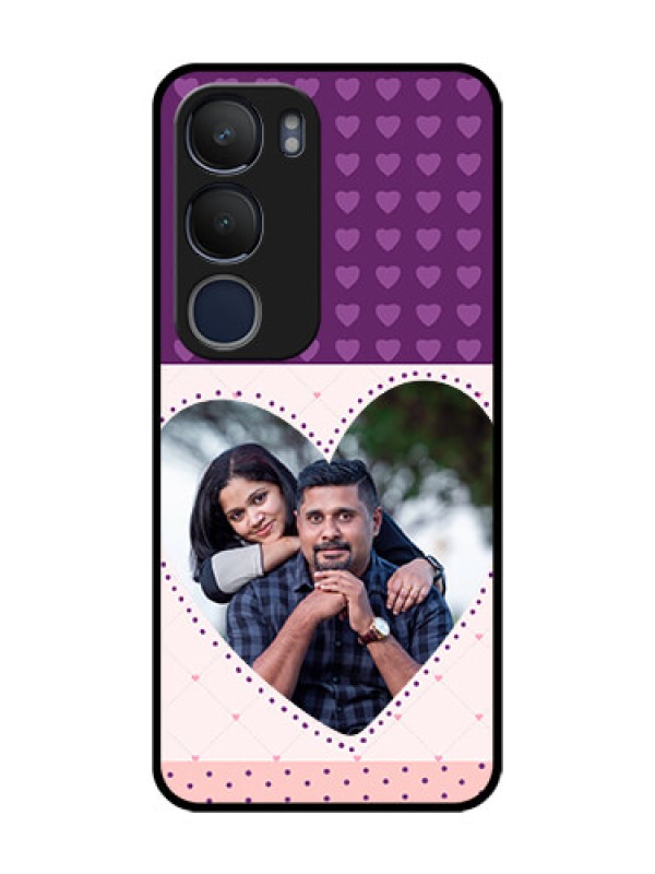 Custom Vivo Y29 5G Custom Metal Phone Case - Violet Love Dots Design