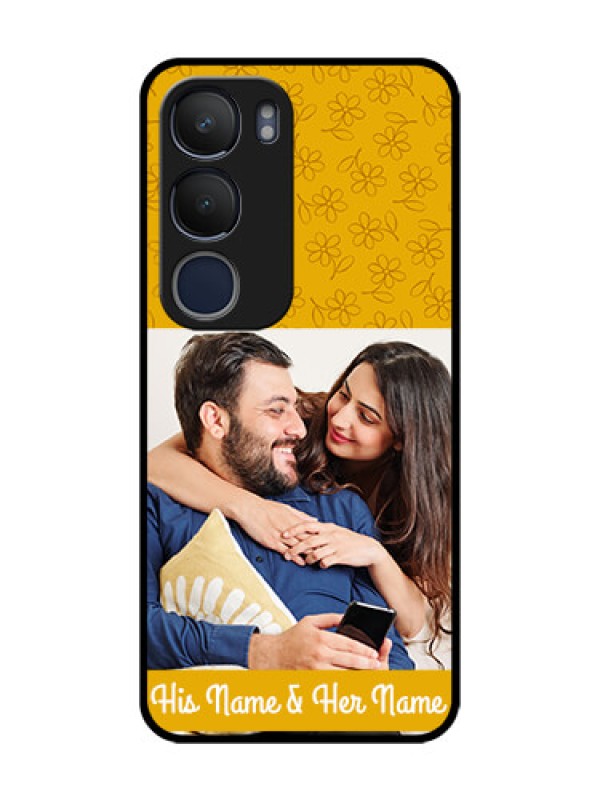 Custom Vivo Y29 5G Custom Metal Phone Case - Yellow Floral Design