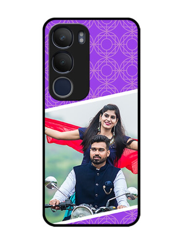 Custom Vivo Y29 5G Custom Metal Phone Case - Violet Color Pattern Design