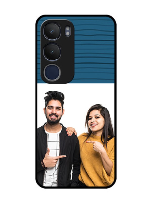 Custom Vivo Y29 5G Custom Metal Phone Case - Blue Pattern Cover Design