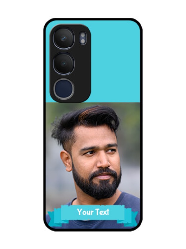 Custom Vivo Y29 5G Custom Metal Phone Case - Blue Color Design