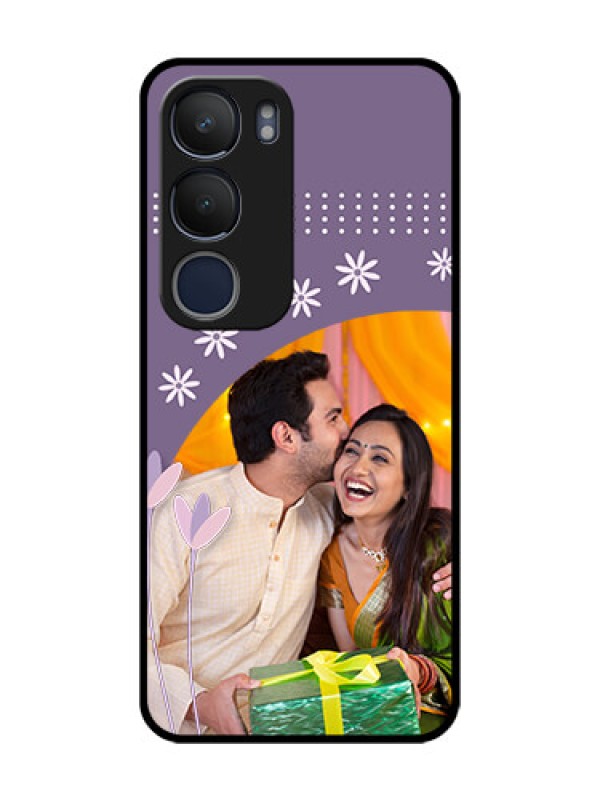 Custom Vivo Y29 5G Custom Metal Phone Case - Lavender Flowers Design