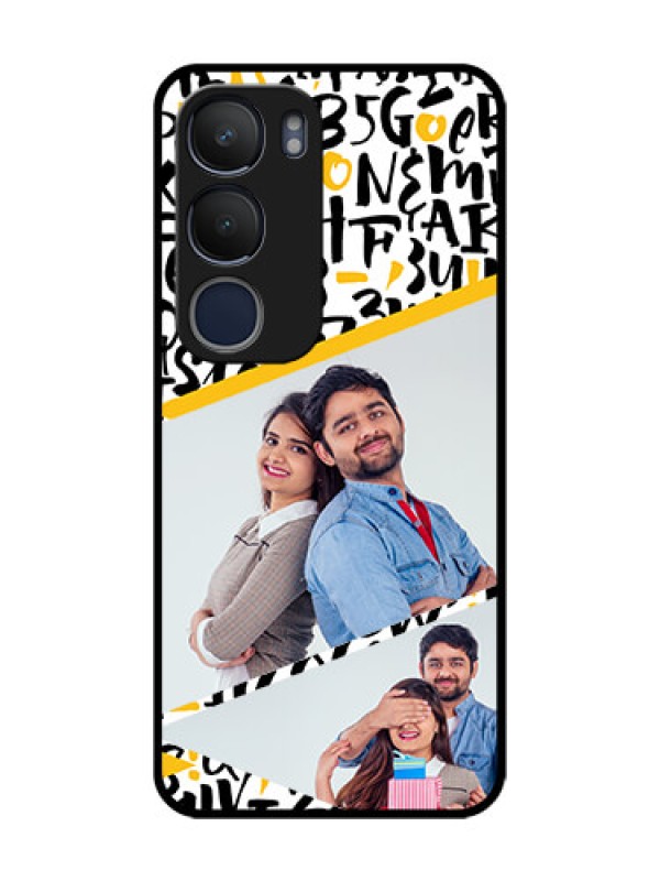 Custom Vivo Y29 5G Custom Metal Phone Case - Letters Pattern Design