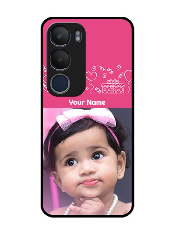 Custom Vivo Y29 5G Custom Metal Phone Case - With Birthday Line Art Design