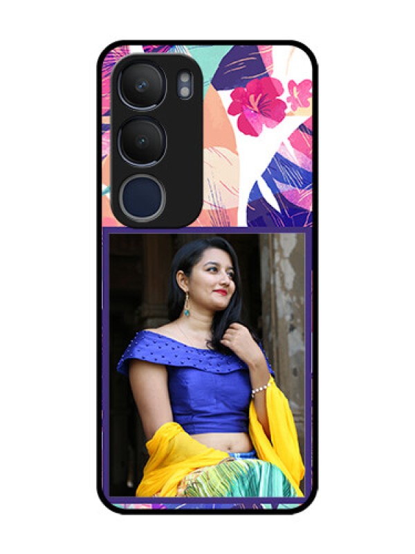 Custom Vivo Y29 5G Custom Metal Phone Case - Abstract Floral Design