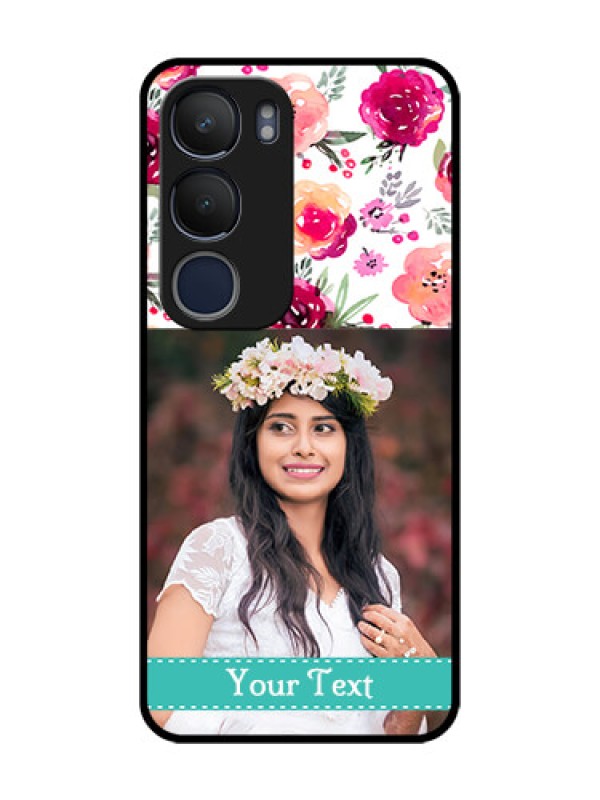 Custom Vivo Y29 5G Custom Metal Phone Case - Water Colors Floral Design