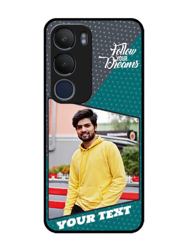 Custom Vivo Y29 5G Custom Metal Phone Case - Background Pattern Design With Quote