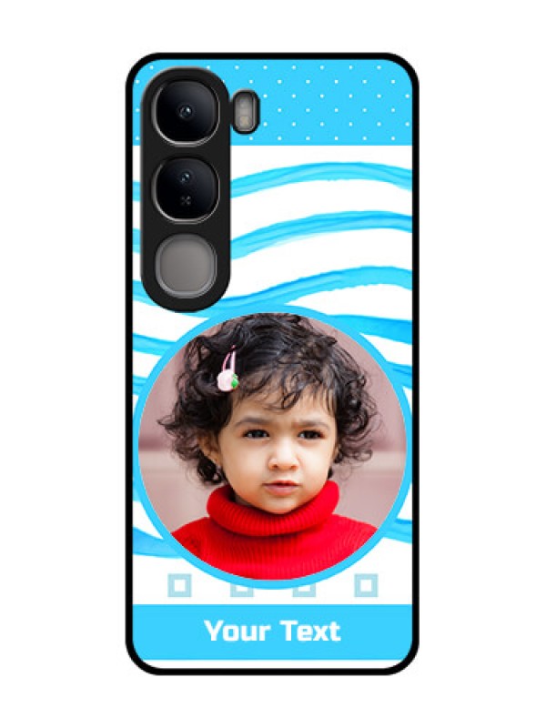 Custom Vivo Y300 5G Custom Metal Phone CaseSimple Blue Case Design