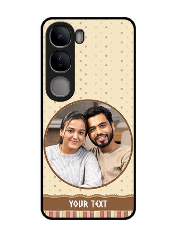 Custom Vivo Y300 5G Custom Metal Phone CaseBrown Dotted Mobile Case Design