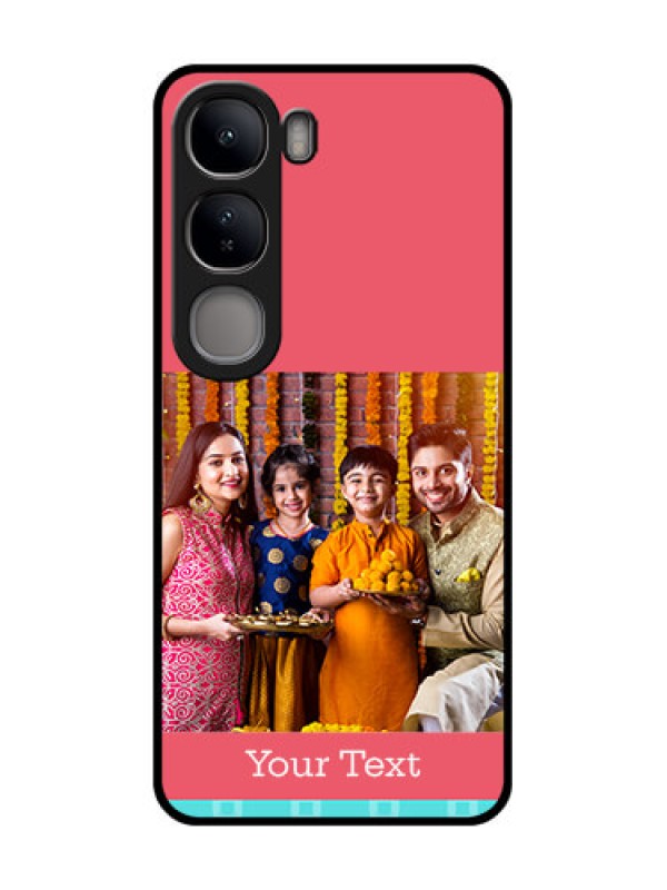 Custom Vivo Y300 5G Custom Metal Phone CasePeach and Blue Color Design