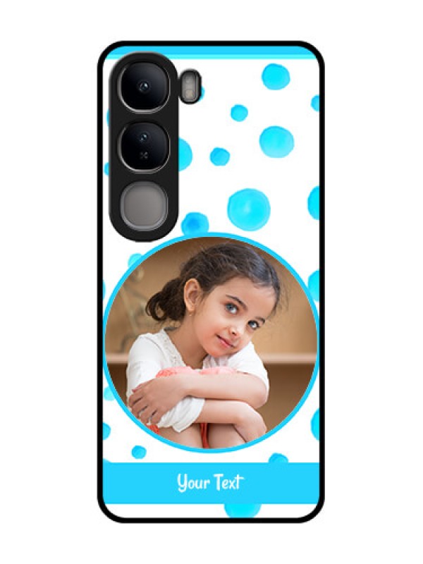 Custom Vivo Y300 5G Custom Metal Phone CaseBlue Bubbles Pattern Design