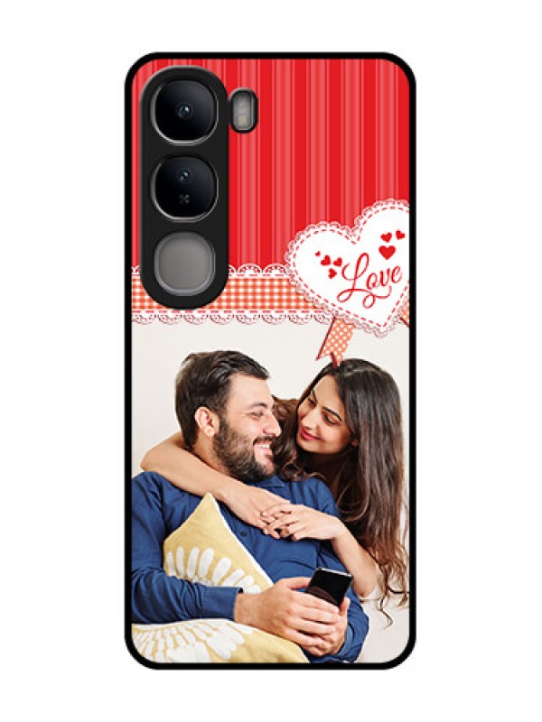 Custom Vivo Y300 5G Custom Metal Phone CaseRed Love Pattern Design