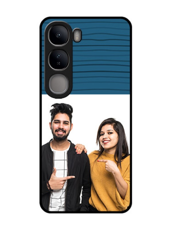 Custom Vivo Y300 5G Custom Metal Phone CaseBlue Pattern Cover Design