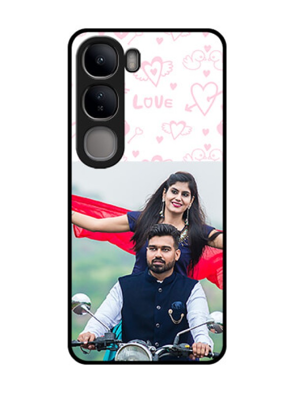 Custom Vivo Y300 5G Custom Metal Phone CasePink Flying Heart Design