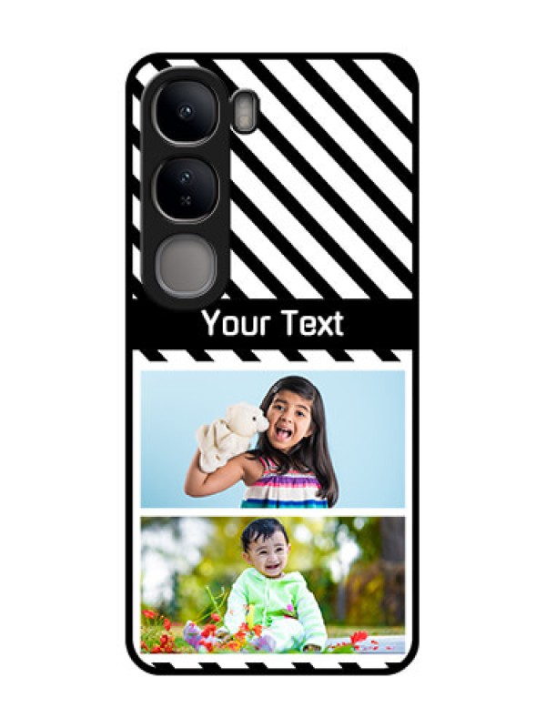 Custom Vivo Y300 5G Custom Metal Phone CaseBlack And White Stripes Design