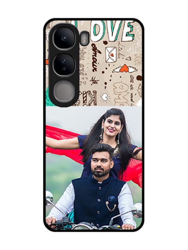 Custom Vivo Y300 5G Custom Metal Phone CaseLove Doodle Pattern