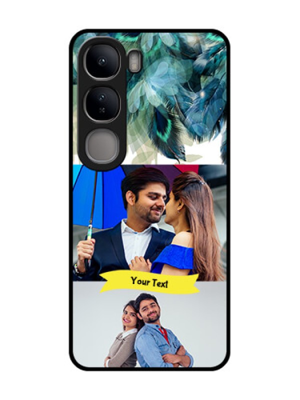 Custom Vivo Y300 5G Custom Metal Phone CaseImage With Boho Peacock Feather Design