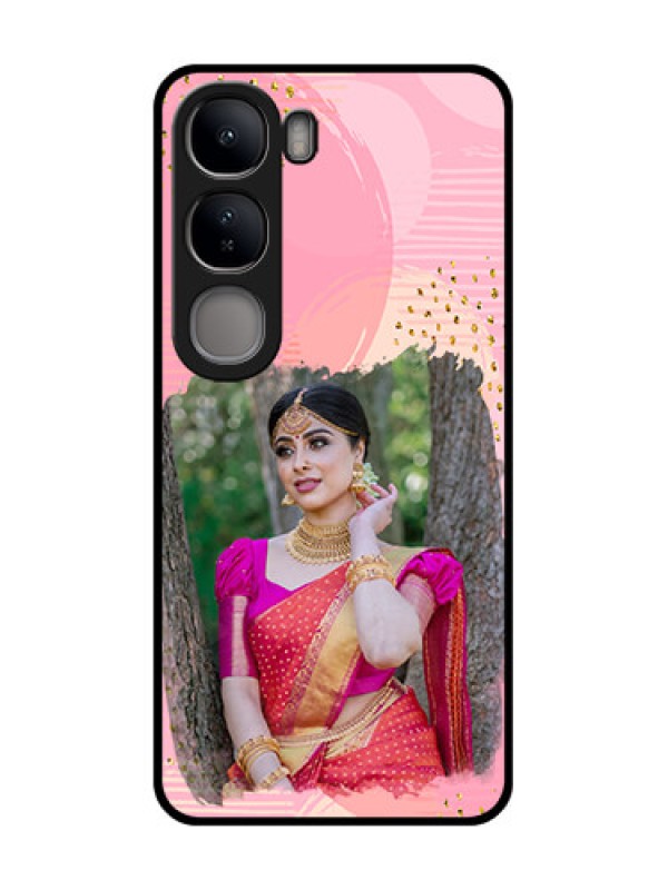 Custom Vivo Y300 5G Custom Metal Phone CaseGold Glitter Splash Design