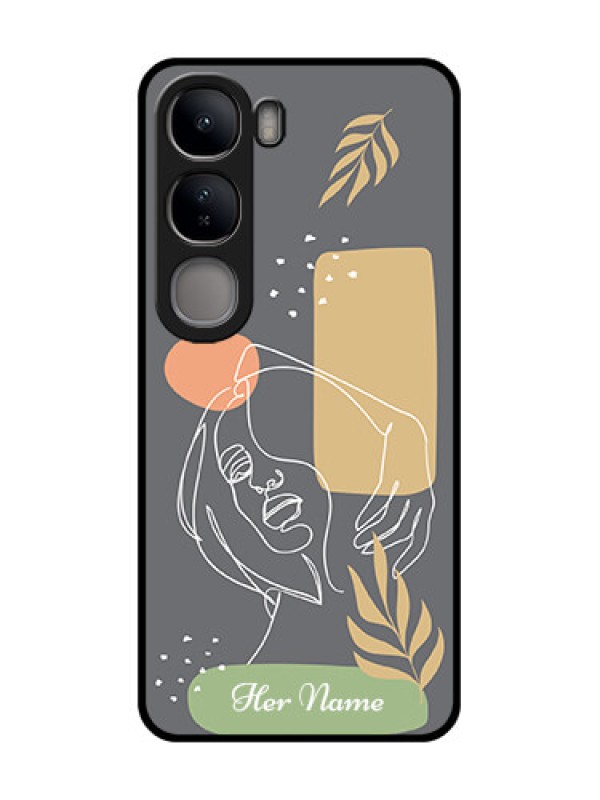 Custom Vivo Y300 5G Custom Metal Phone CaseGazing Woman Line Art Design