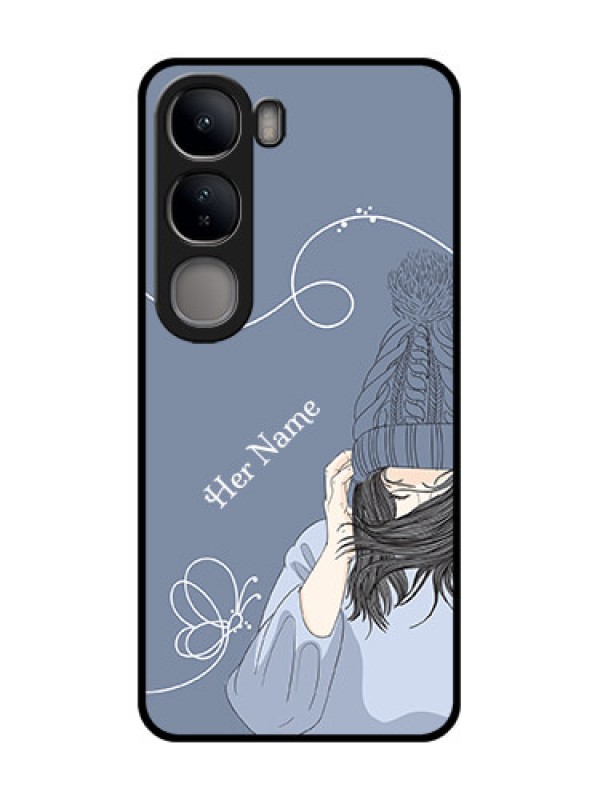 Custom Vivo Y300 5G Custom Metal Phone CaseGirl In Winter Outfit Design