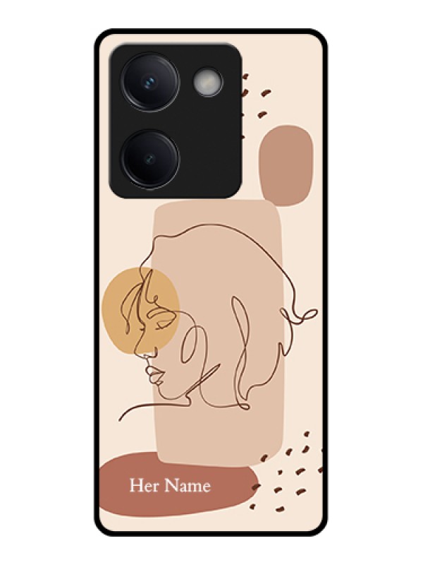 Custom Vivo Y300 Plus 5G Custom Metal Phone Case - Calm Woman Line Art Design