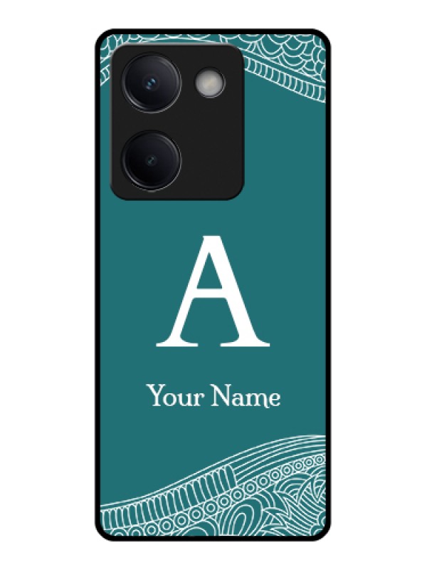 Custom Vivo Y300 Plus 5G Custom Metal Phone Case - Line Art Pattern With Custom Name Design