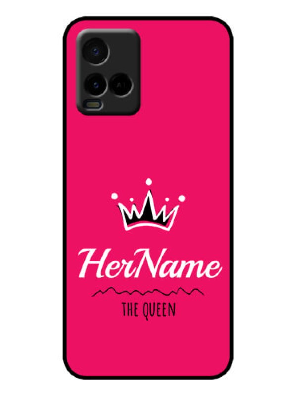 Custom Vivo Y33s Custom Metal Phone Case - Queen With Name Design