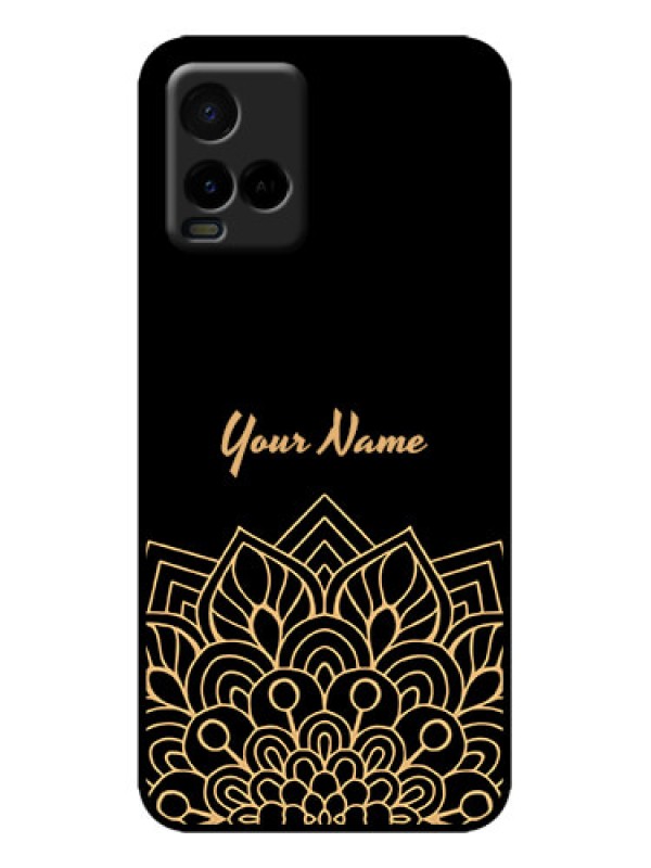 Custom Vivo Y33s Custom Metal Phone Case - Golden Mandala Design