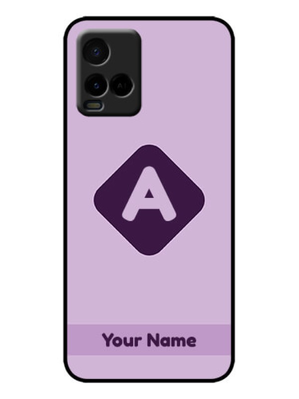 Custom Vivo Y33s Custom Metal Phone Case - Custom Letter In Curved Badge Design