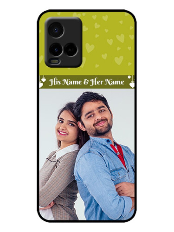 Custom Vivo Y33T Custom Metal Phone Case - You and Me Heart Design