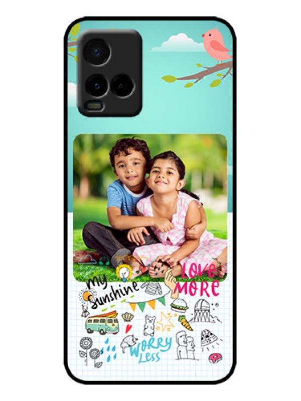 Custom Vivo Y33T Custom Metal Phone Case - Doodle Love Design