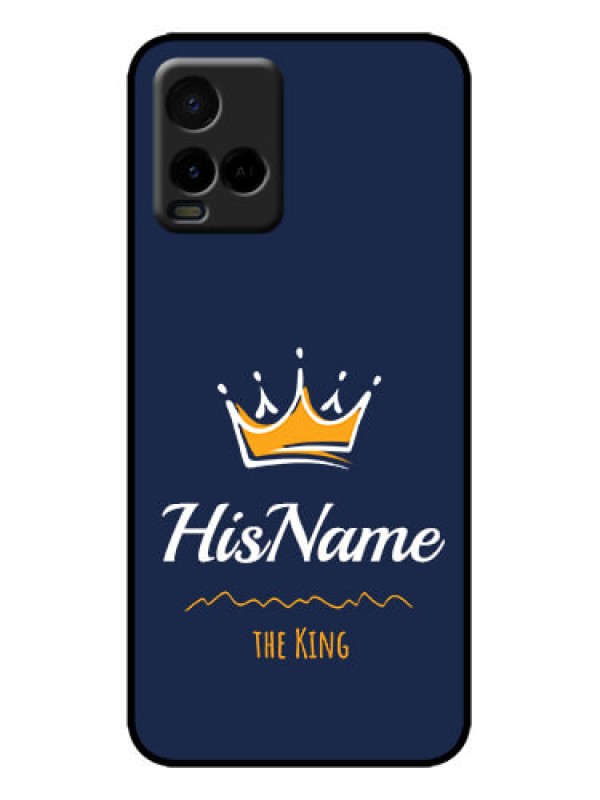 Custom Vivo Y33T Custom Metal Phone Case - King With Name Design