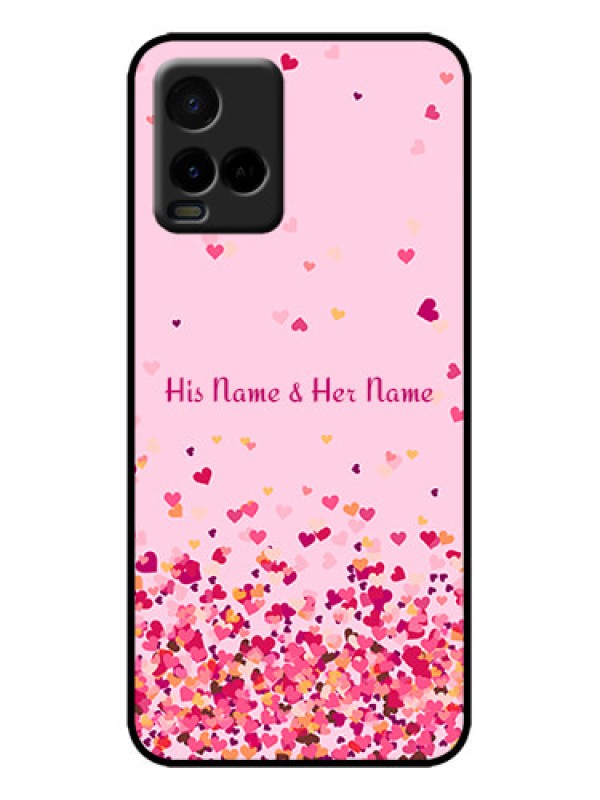 Custom Vivo Y33T Custom Metal Phone Case - Floating Hearts Design