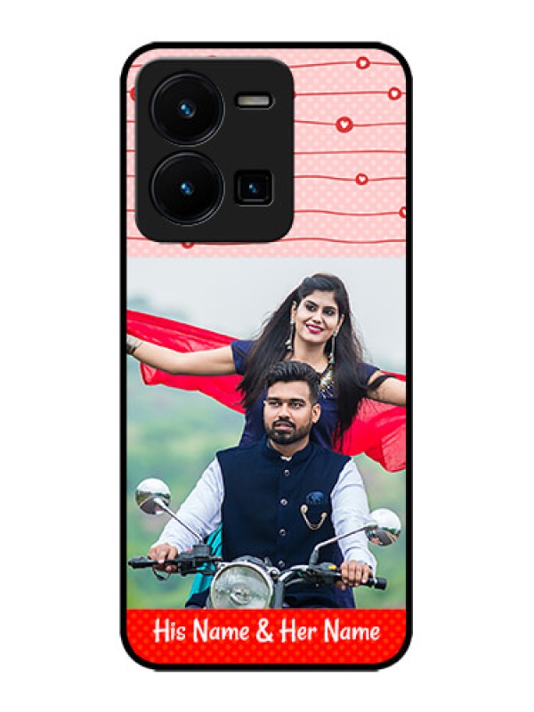 Custom Vivo Y35 Custom Metal Phone CaseRed Pattern Case Design