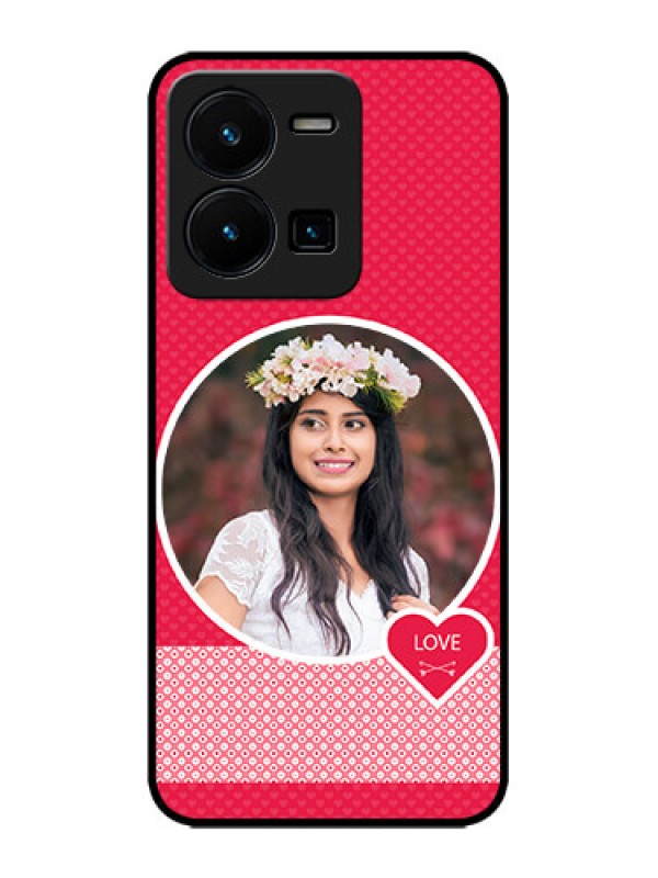 Custom Vivo Y35 Custom Metal Phone CasePink Color Pattern Design