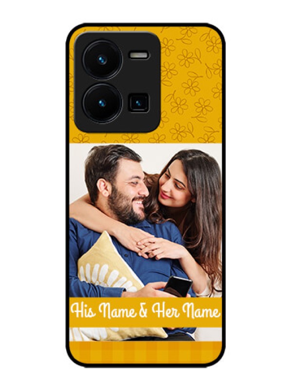 Custom Vivo Y35 Custom Metal Phone CaseYellow Floral Design