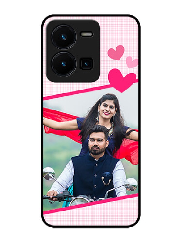 Custom Vivo Y35 Custom Metal Phone CaseLove Shape Heart Design