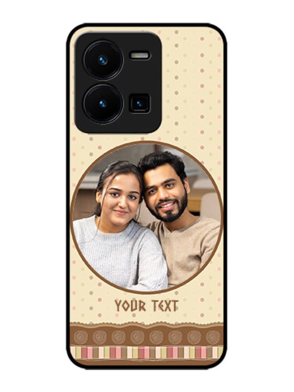Custom Vivo Y35 Custom Metal Phone CaseBrown Dotted Mobile Case Design