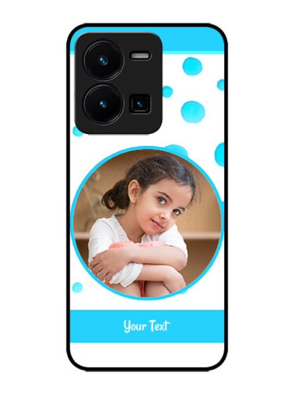 Custom Vivo Y35 Custom Metal Phone CaseBlue Bubbles Pattern Design