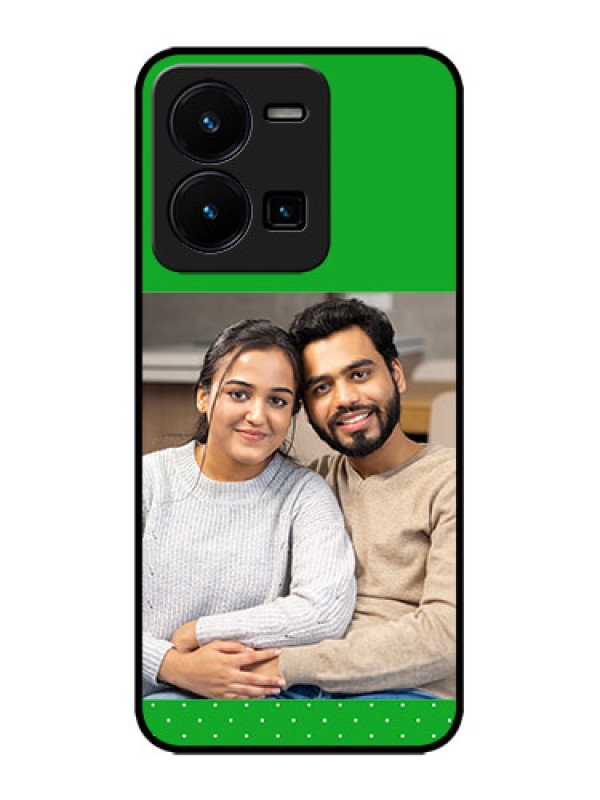Custom Vivo Y35 Custom Metal Phone CaseGreen Pattern Design