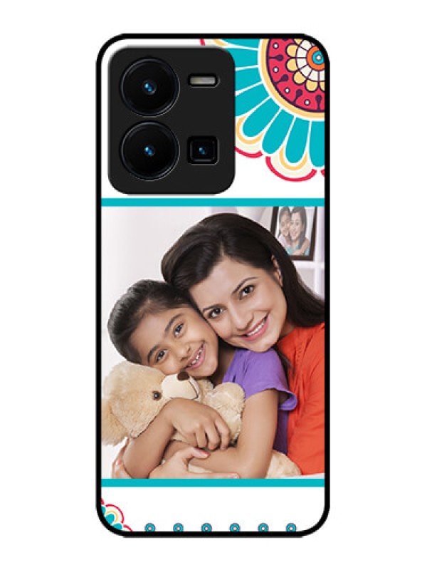 Custom Vivo Y35 Custom Metal Phone CaseFlower Design