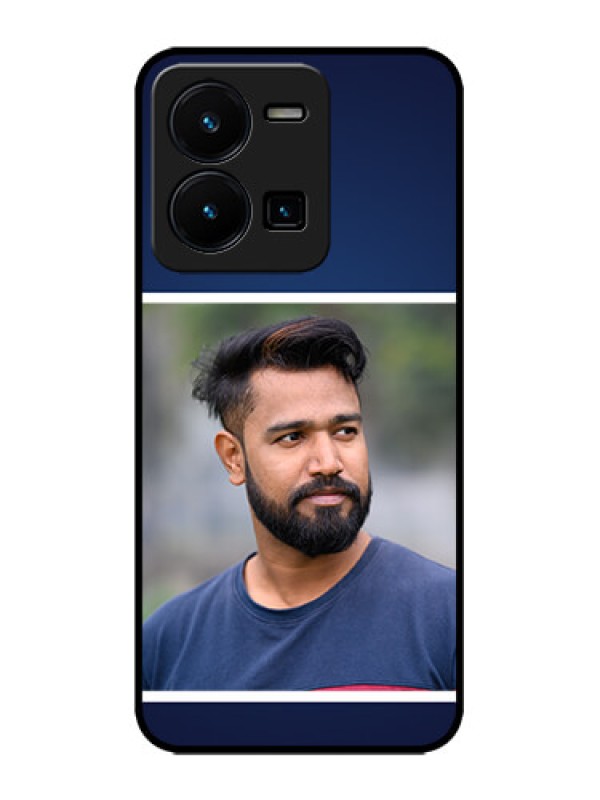 Custom Vivo Y35 Custom Metal Phone CaseSimple Royal Blue Design