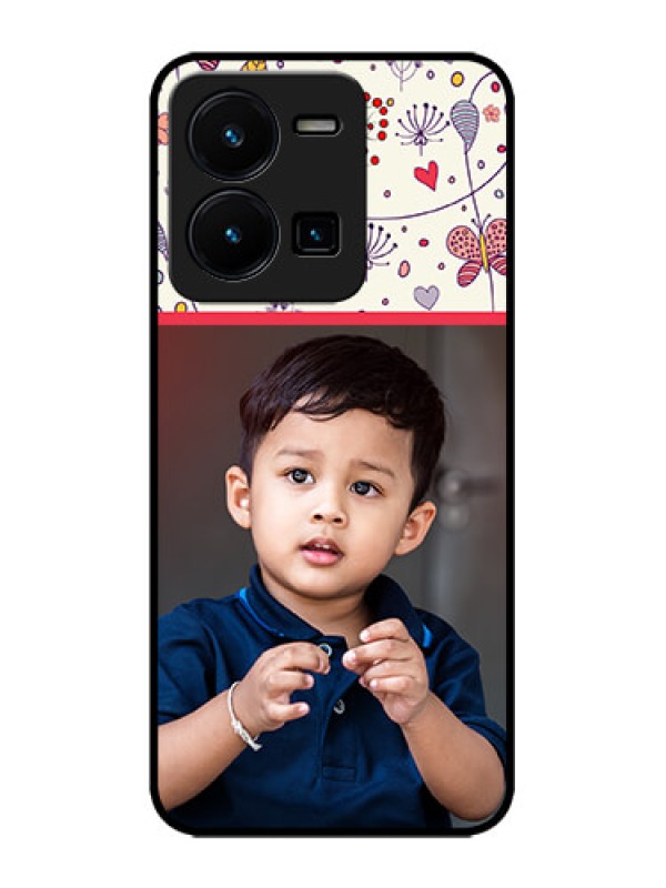 Custom Vivo Y35 Custom Metal Phone CasePremium Floral Design