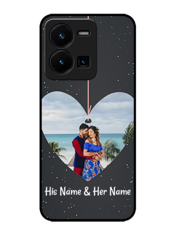 Custom Vivo Y35 Custom Metal Phone CaseHanging Heart Design