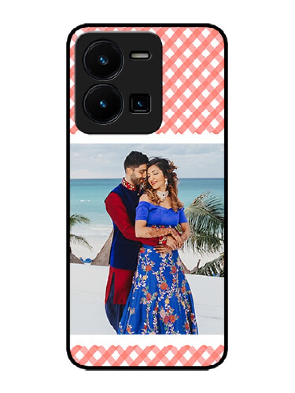 Custom Vivo Y35 Custom Metal Phone CasePink Pattern Design