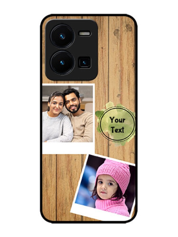 Custom Vivo Y35 Custom Metal Phone CaseWooden Texture Design