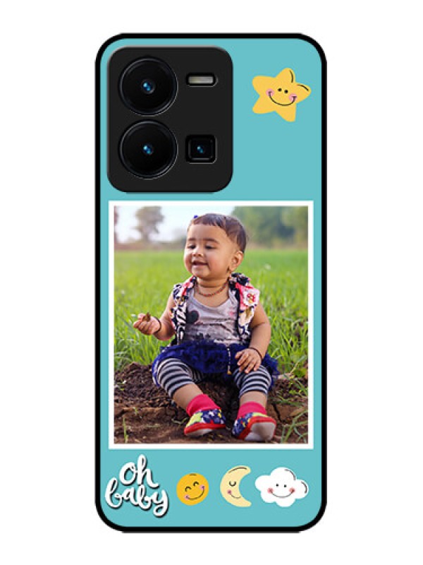 Custom Vivo Y35 Custom Metal Phone CaseSmiley Kids Stars Design