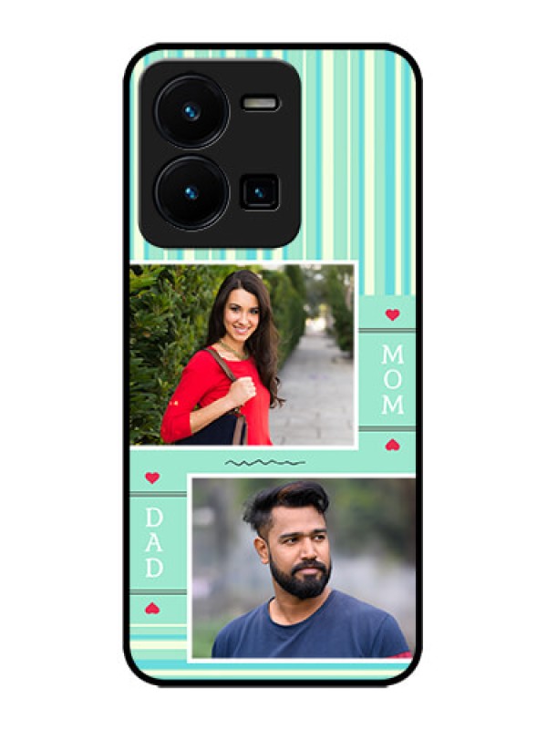 Custom Vivo Y35 Custom Metal Phone CaseMom and Dad Pic Design