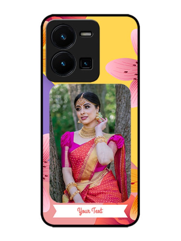 Custom Vivo Y35 Custom Metal Phone Case3 Image With Vintage Floral Design